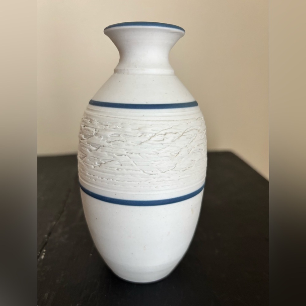 Hand thown studio blue/grey vase